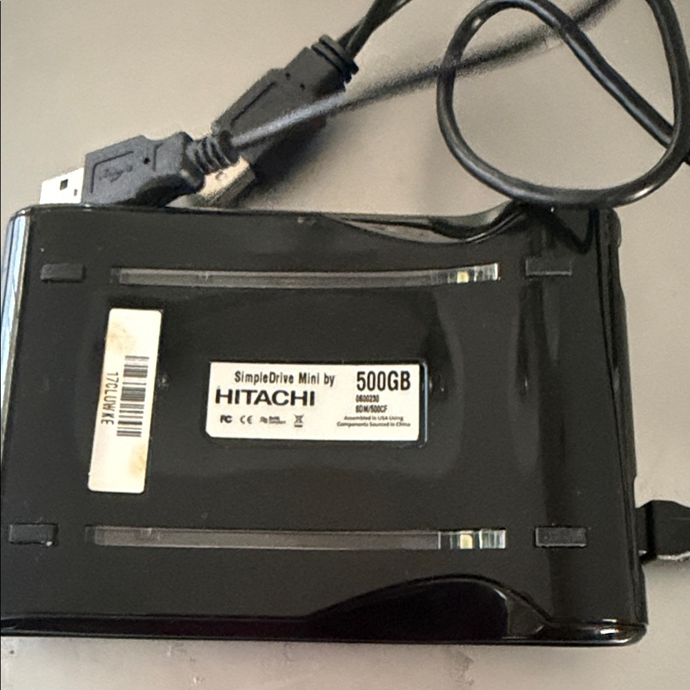 Hitachi SimpleDrive Mini 500GB External Hard Drive - Black